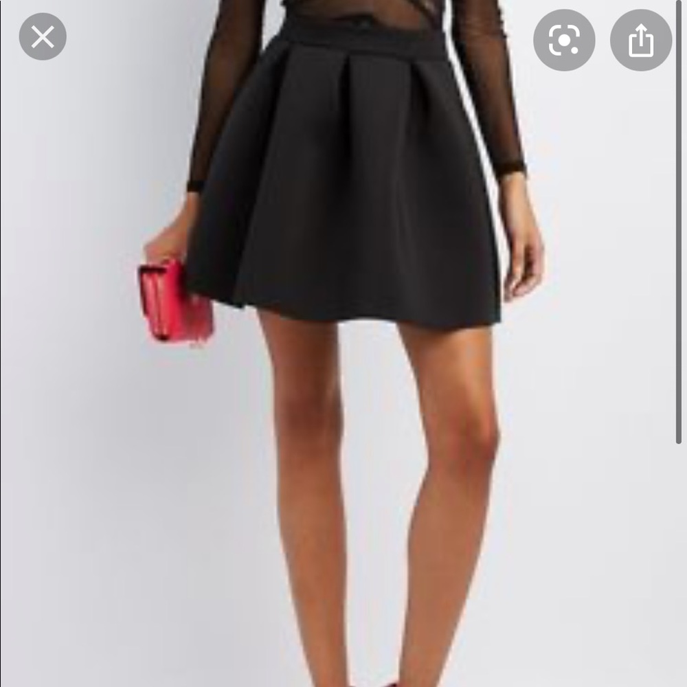 Pleated A-Line Mini Skirt